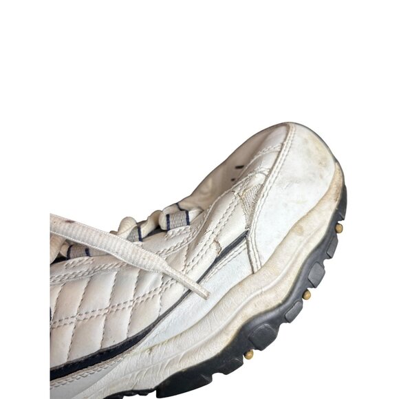 Skechers Sport Mens Lace-Up Walking Shoes Size 11.5 White & Navy Leather/Synthet - Picture 3 of 12